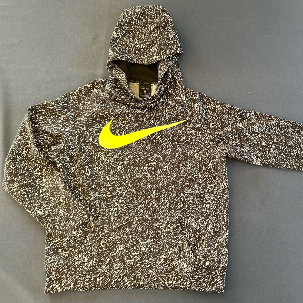 Nike Black and Gray Patterned Hoodie